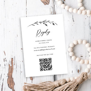 Cartons Réponse Rustique Fleur sauvage blanc en ligne QR Code Mari