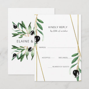 Cartons Réponse Rustique moderne géométrique Branches d'olive Mari