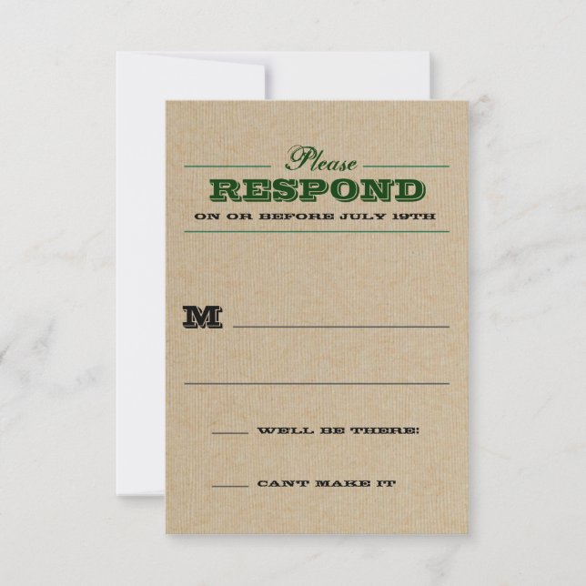 Cartons Réponse Rustique Trophée Green Response (Devant)