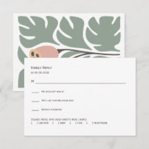 Sage & Blush Abstract Floral Wedding Invitation,
