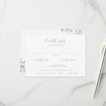 Sage Green Floral Mariage choix de repas