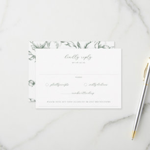 Cartons Réponse Sage Green Garden Floral Mariage