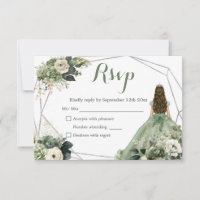 Sage Green Géométrique Royal Princesse Quinceañera