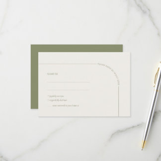 Cartons Réponse Sage Green & Linen Arch Minimalist Meal Choice