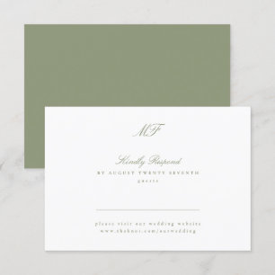 Cartons Réponse Sage Green Site Web Traditionnel Monogramme Classi