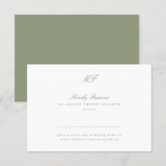 Cartons Réponse Sage Green Site Web Traditionnel Monogramme Classi