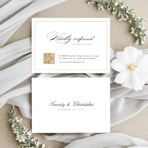 Cartons Réponse Script d'élégance classique mariage de code QR sim