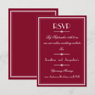 Cartons Réponse Script moderne chic élégant Mariage de Bourgogne