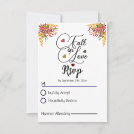 Cartons Réponse Script rustique Automne Floral Automne Chute en Am
