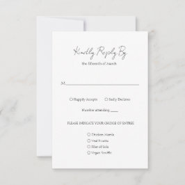 Cartons Réponse Script simple élégant minimaliste Mariage classiqu