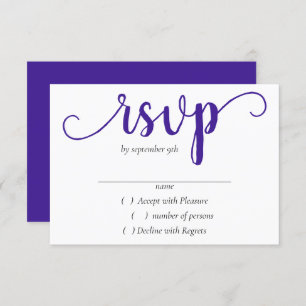 Cartons Réponse Script simple violet Floraison de raisin radiant