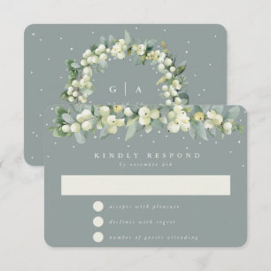 Cartons Réponse Seafoam Green Snowberry+Eucalyptus Garland Mariage