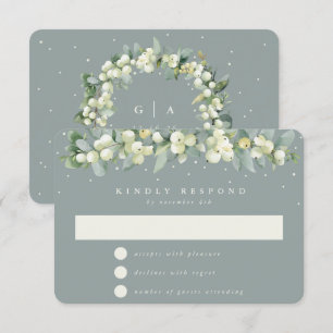 Cartons Réponse Seafoam Green Snowberry+Eucalyptus Garland Mariage