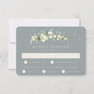 Cartons Réponse Seafoam Green Snowberry+Eucalyptus Stem Mariage