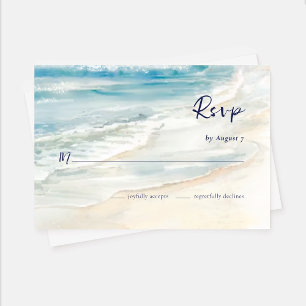 Cartons Réponse Seaside Serenity Ocean Waves Beach Wedding