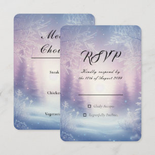 Cartons Réponse Sérénade de mariage Lavande Hiver Chute de Neige