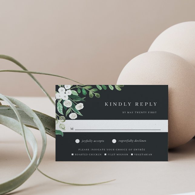 Cartons Réponse Serre | Aquarelle Botanique Choix de repas (Créateur téléchargé)