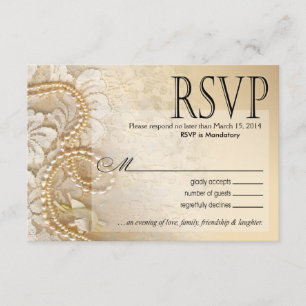 Cartons Réponse Shayla Perles et dentelles RSVP-1 coquille d'œuf