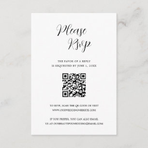 Cartons Réponse Simple contemporain moderne QR Code Mariage