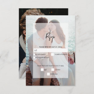 Cartons Réponse Simple Elegant 2 Photo Overlay Script Mariage