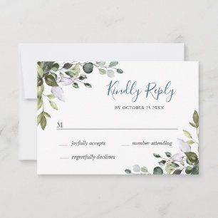 Cartons Réponse Simple Elegant Eucalyptus Wedding