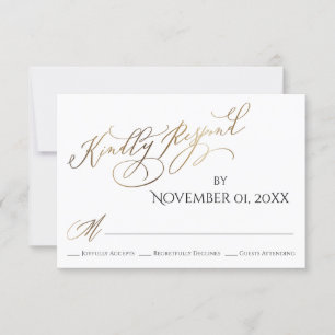 Cartons Réponse Simple, Élégant, Type Or Répondre Avec Plaisir