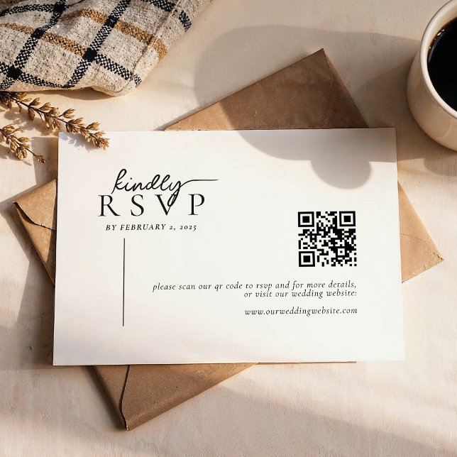 Cartons Réponse Simple Ligne Moderne Mariage Code QR Script (Créateur téléchargé)