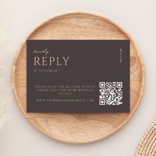 Cartons Réponse Simple Mariage Moderne Chic Brun