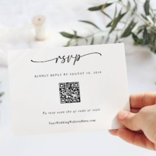 Cartons Réponse Simple Mariage Moderne Code QR Cœur