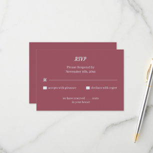 Cartons Réponse Simple Mariage sur mesure Marron