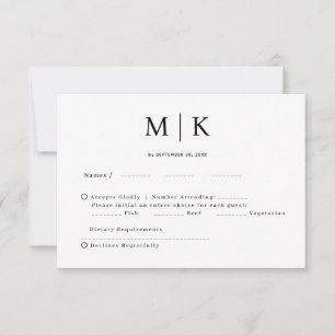 Cartons Réponse Simple minimaliste et chic MARIAGE