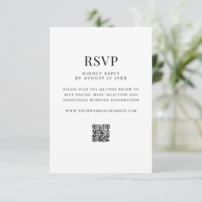 Cartons Réponse Simple Modern QR Code Wedding (Debout devant)