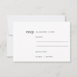 Cartons Réponse Simple moderne Chic Formel Mariage de typographie