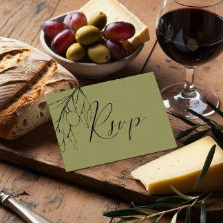 Cartons Réponse Simple Olive Green Succursale choix de repas