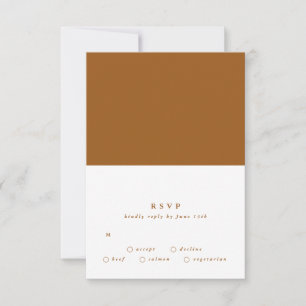 Cartons Réponse Simple Plaque Moderne Texte Terracotta Mariage du 