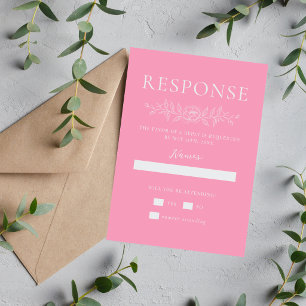 Cartons Réponse Simplicité Florale 1 Rose Ballet Mariage Minimalis