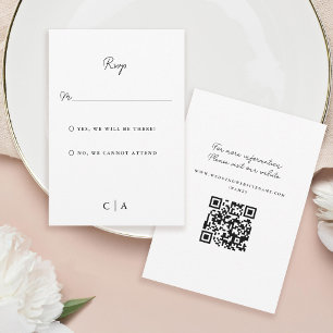 Cartons Réponse Simplicité   Monogramme Mariage minimal