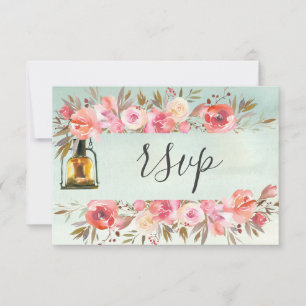 Cartons Réponse Site mariage Répondre Coral Floral Aquarelle