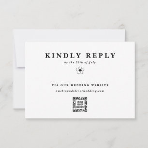 Cartons Réponse Site Web Mariage de code QR électronique de fleur