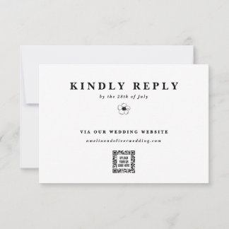 Cartons Réponse Site Web Mariage de code QR électronique de fleur