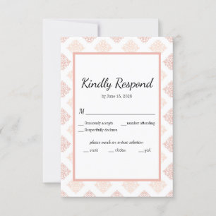 Cartons Réponse Soft Peachy Blush Damask