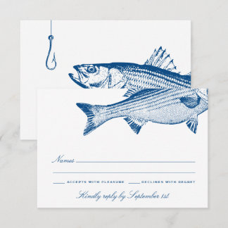 Cartons Réponse Striped Bass Pêche thème Mariage élégant