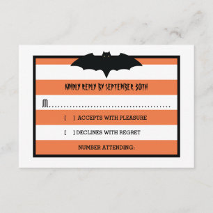 Cartons Réponse Stripes et chauves-souris Mariage d'Halloween or