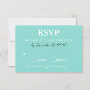 Cartons Réponse Suite Mariage de mariée et de copine Bleu Turquois