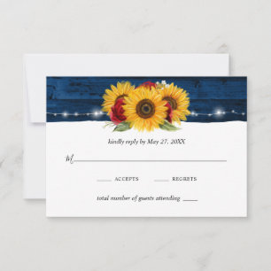 Cartons Réponse Sunflower Marine bleu Rose rouge Russe Mariage en