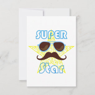 Cartons Réponse Super Star avec lunettes de soleil et moustache