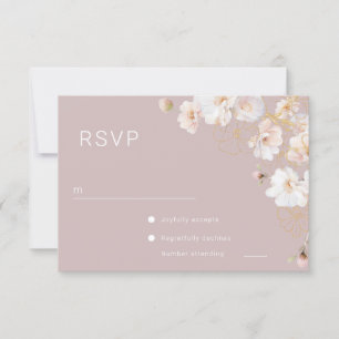 Cartons Réponse Superbe Fleur sauvage enchanté Blush Mariage