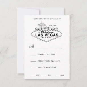 Cartons Réponse SYMBOLE Mariage RÉtro Las Vegas