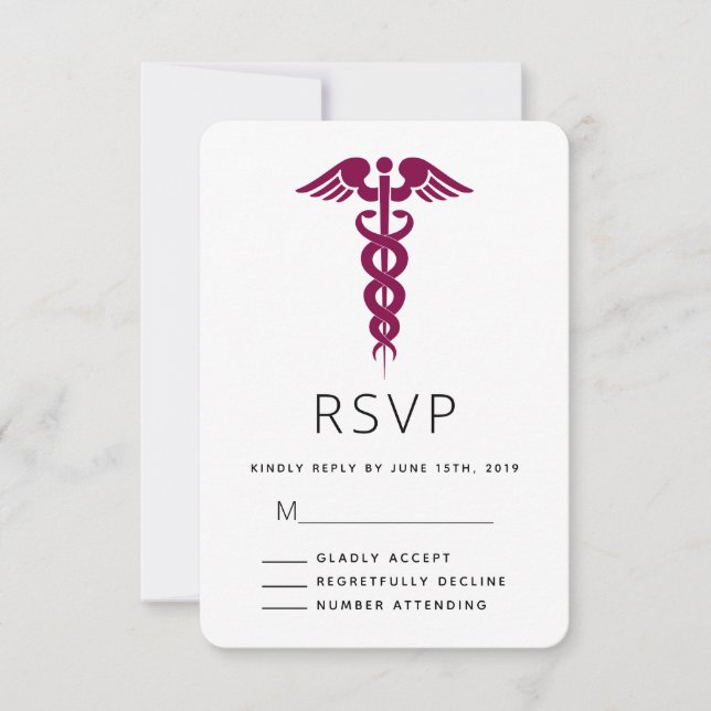 Cartons Réponse Symbole Médicale Red Caduceus (Devant)