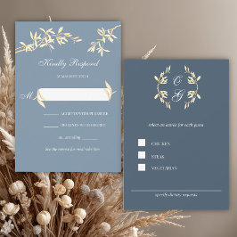 Cartons Réponse Symphonie florale intemporelle en mariage bleu RSV